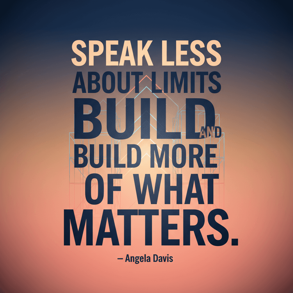Habla menos de límites y crea más de lo que importa. — Angela Davis