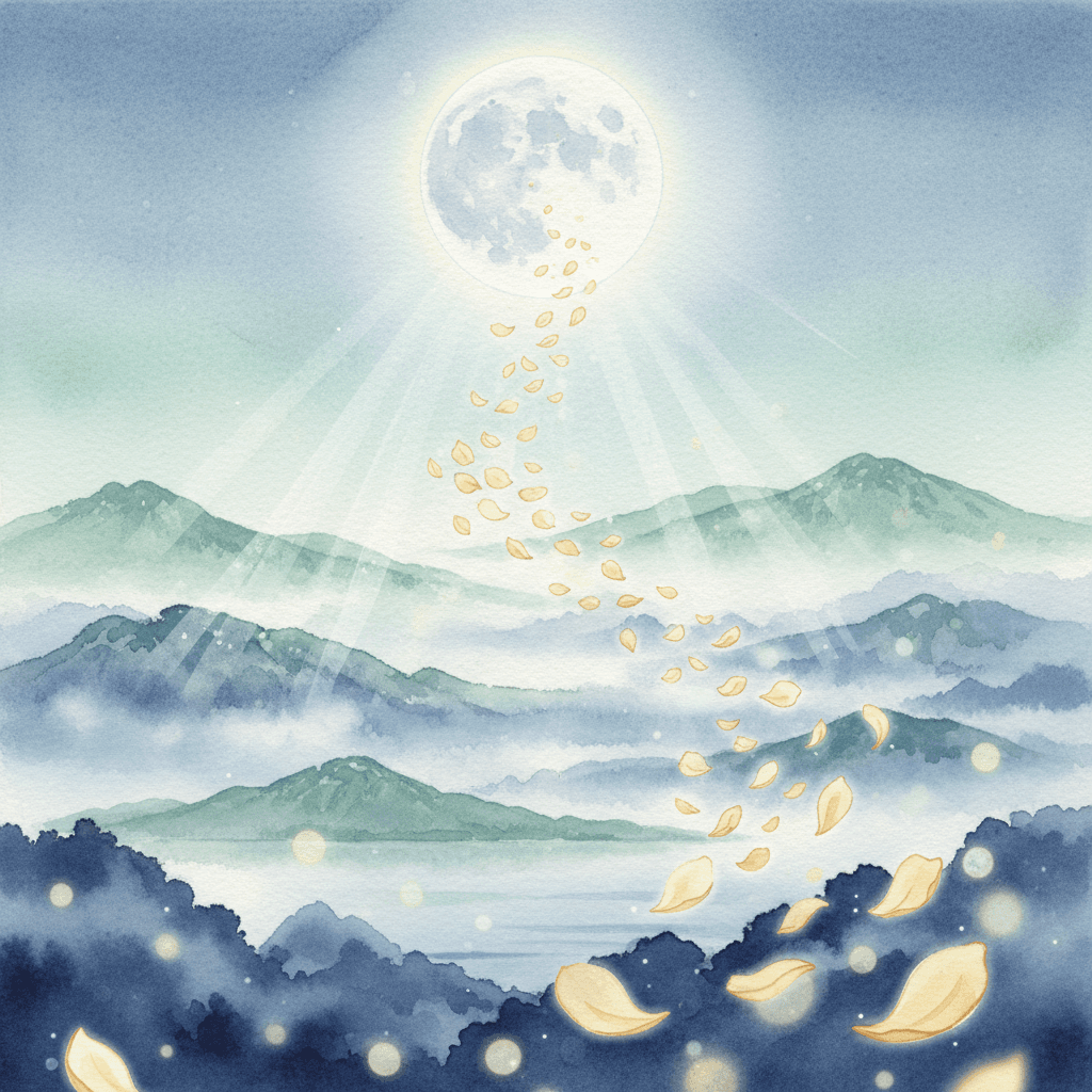 “Las flores de osmanto caen de la luna,
y la fragancia celestial flota más allá de las nubes.”
— Song Zhiwen