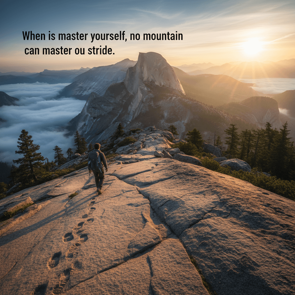 When you master yourself, no mountain can master your stride. — Confucius