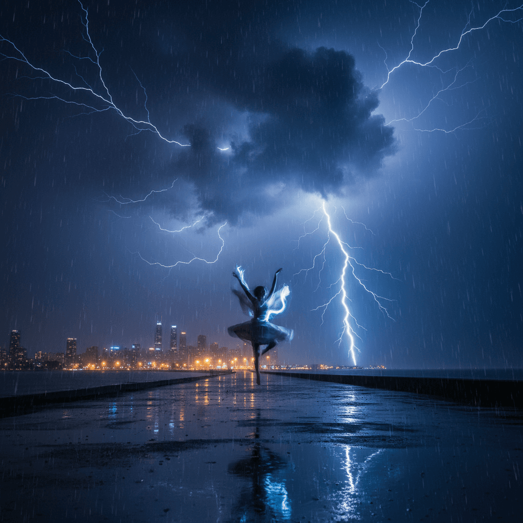 Bailar mientras la tormenta escribe su historia Cuando la tormenta escriba su historia en el cielo, añade una línea sobre cómo bailaste — Haruki Mur