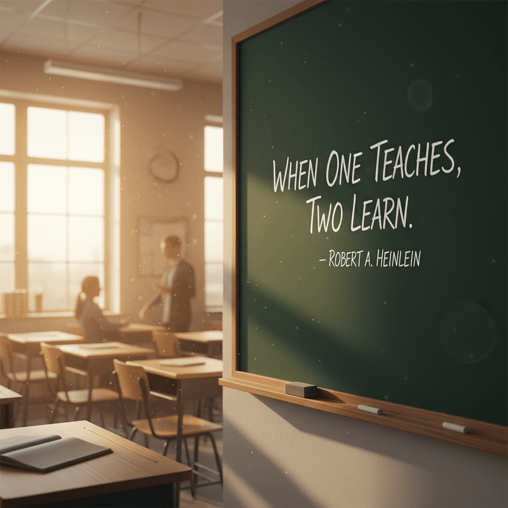 Cuando uno enseña, dos aprenden. — Robert A. Heinlein