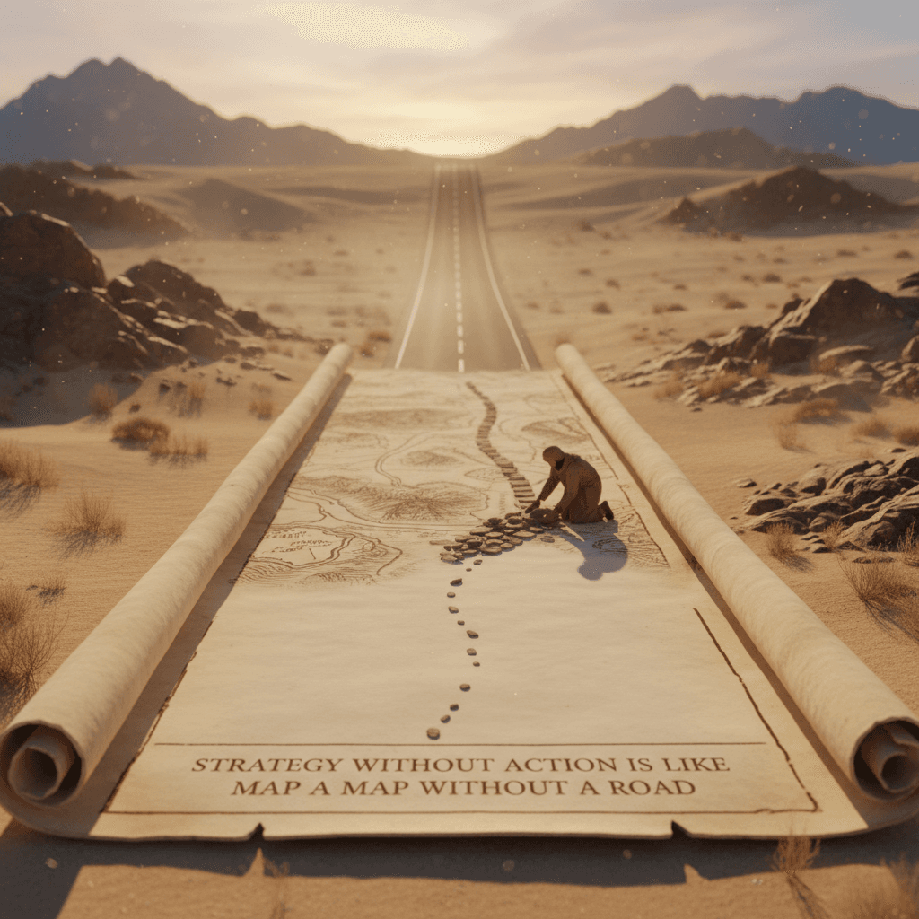 Strategy without action is like a map without a road. — Sun Tzu