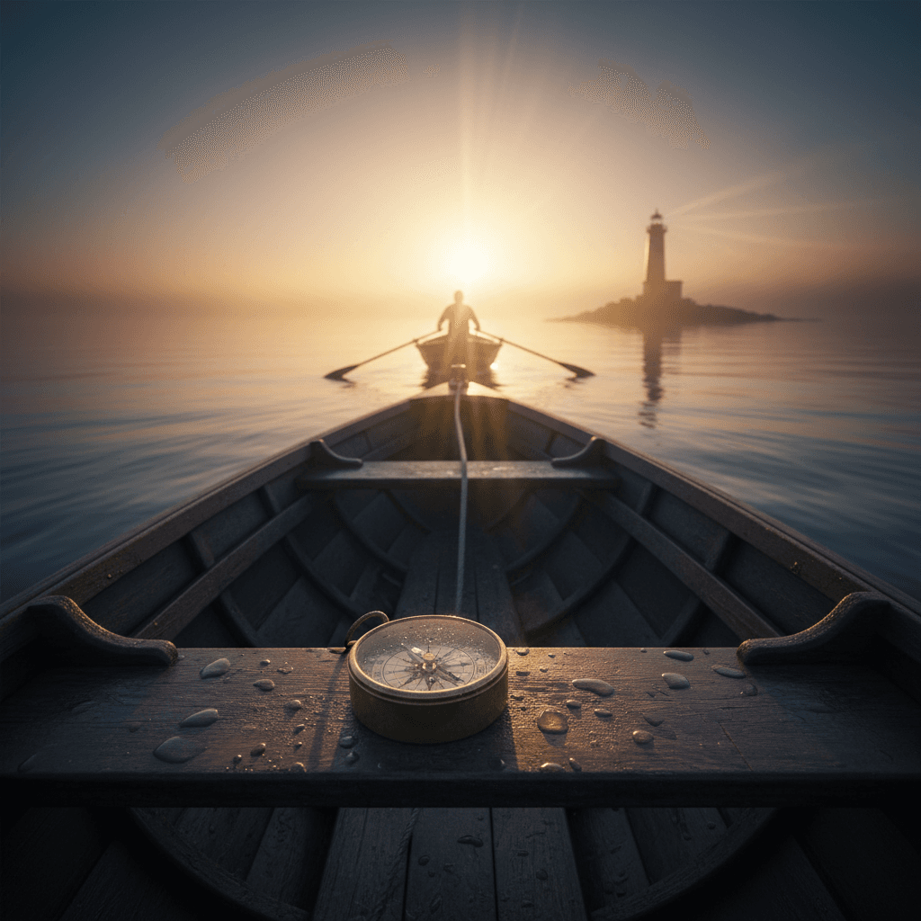 Fija tu brújula en lo que amas, luego rema hacia ello cada mañana — Antoine de Saint-Exupéry