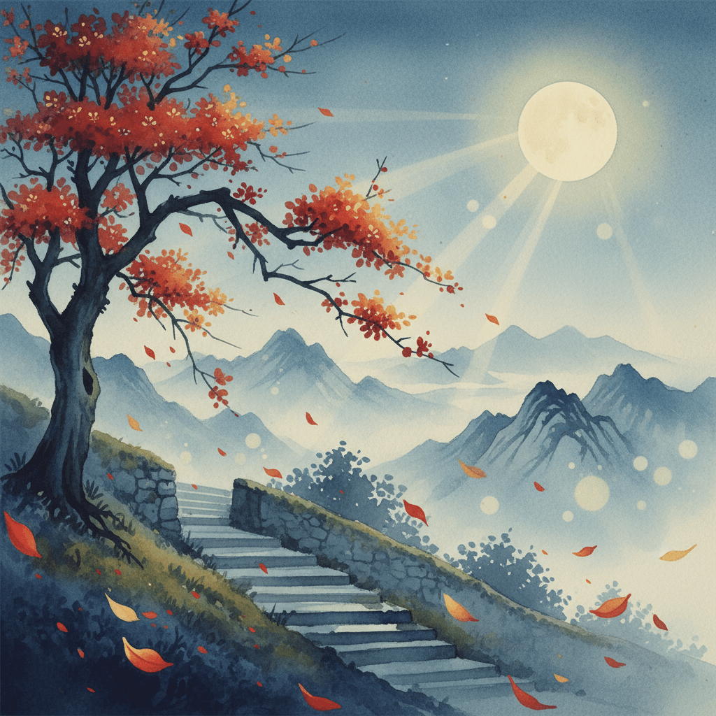 “El osmanto rojo saluda al viento y florece;
no fue plantado por mortales — fue traído de la luna.”
— Yang Wanli