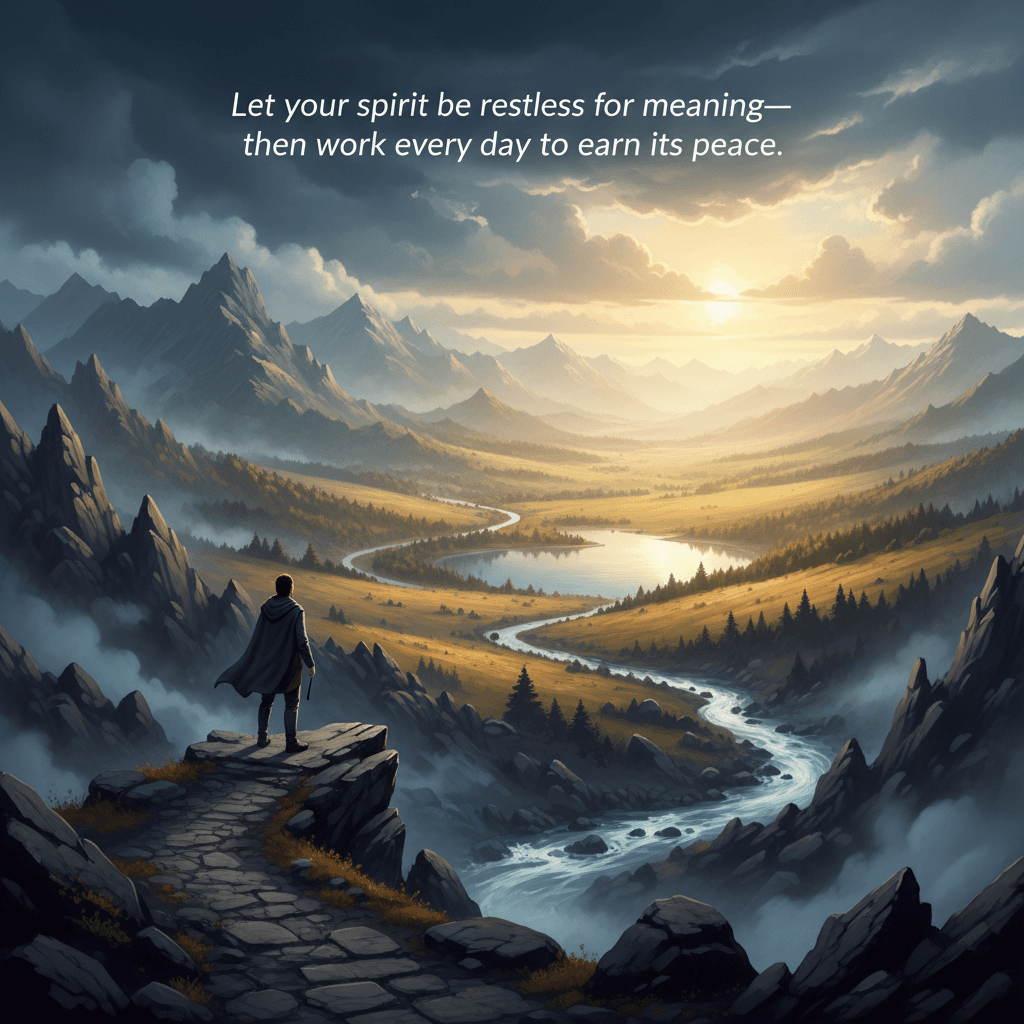 Let your spirit be restless for meaning—then work every day to earn its peace. — Rabindranath Tagore