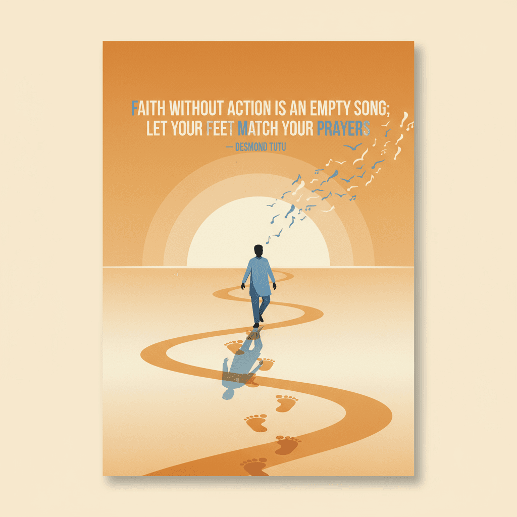 Faith without action is an empty song; let your feet match your prayers — Desmond Tutu