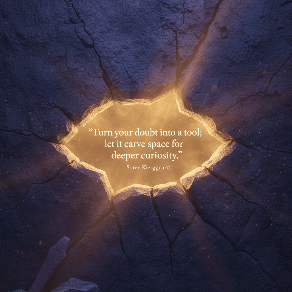 Convierte tu duda en una herramienta; deja que haga espacio para una curiosidad más profunda. — Søren Kierkegaard