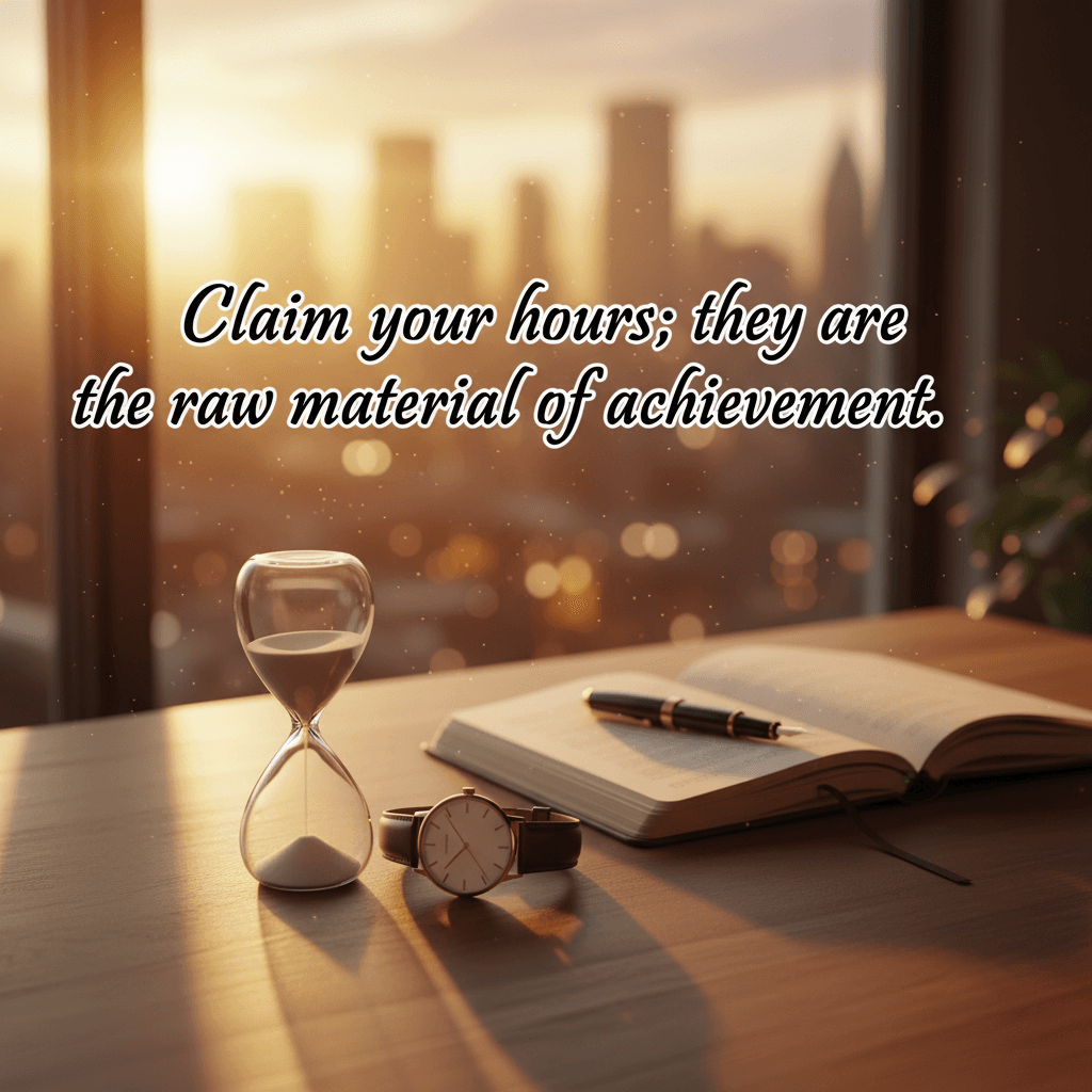 Reclama tus horas; son la materia prima del logro. — Paulo Coelho