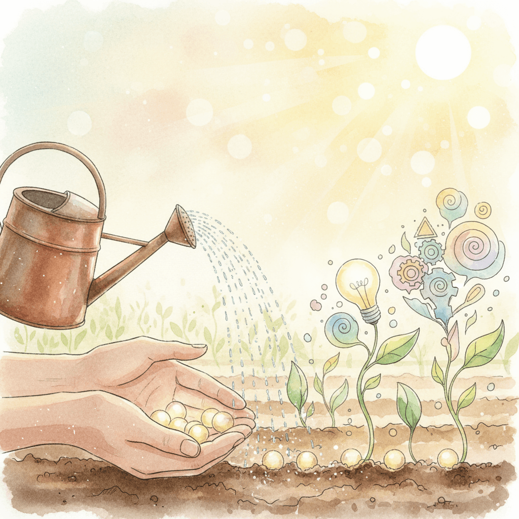 Plant ideas like seeds and water them with daily effort. — Rabindranath Tagore