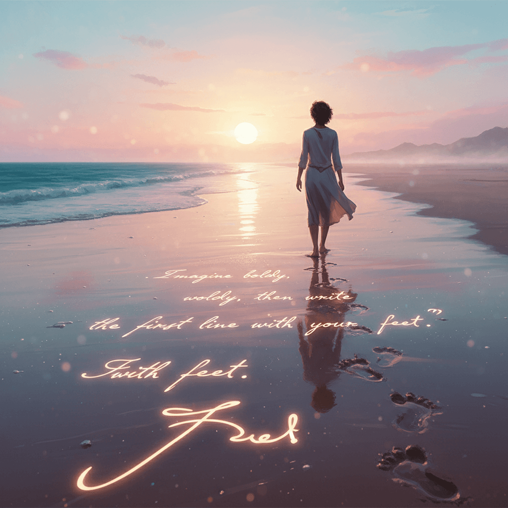 Imagine boldly, then write the first line with your feet. — Gabriel García Márquez