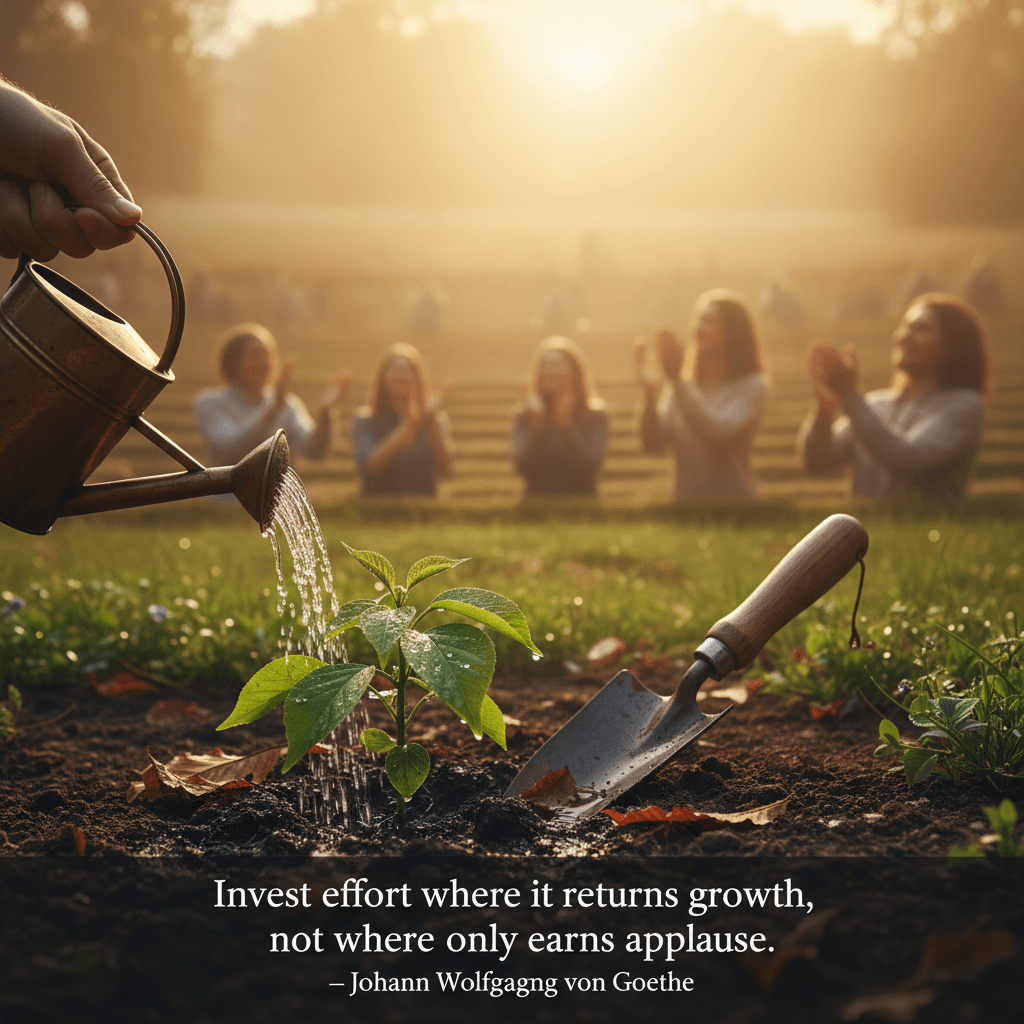 Invest effort where it returns growth, not where it only earns applause. — Johann Wolfgang von Goethe