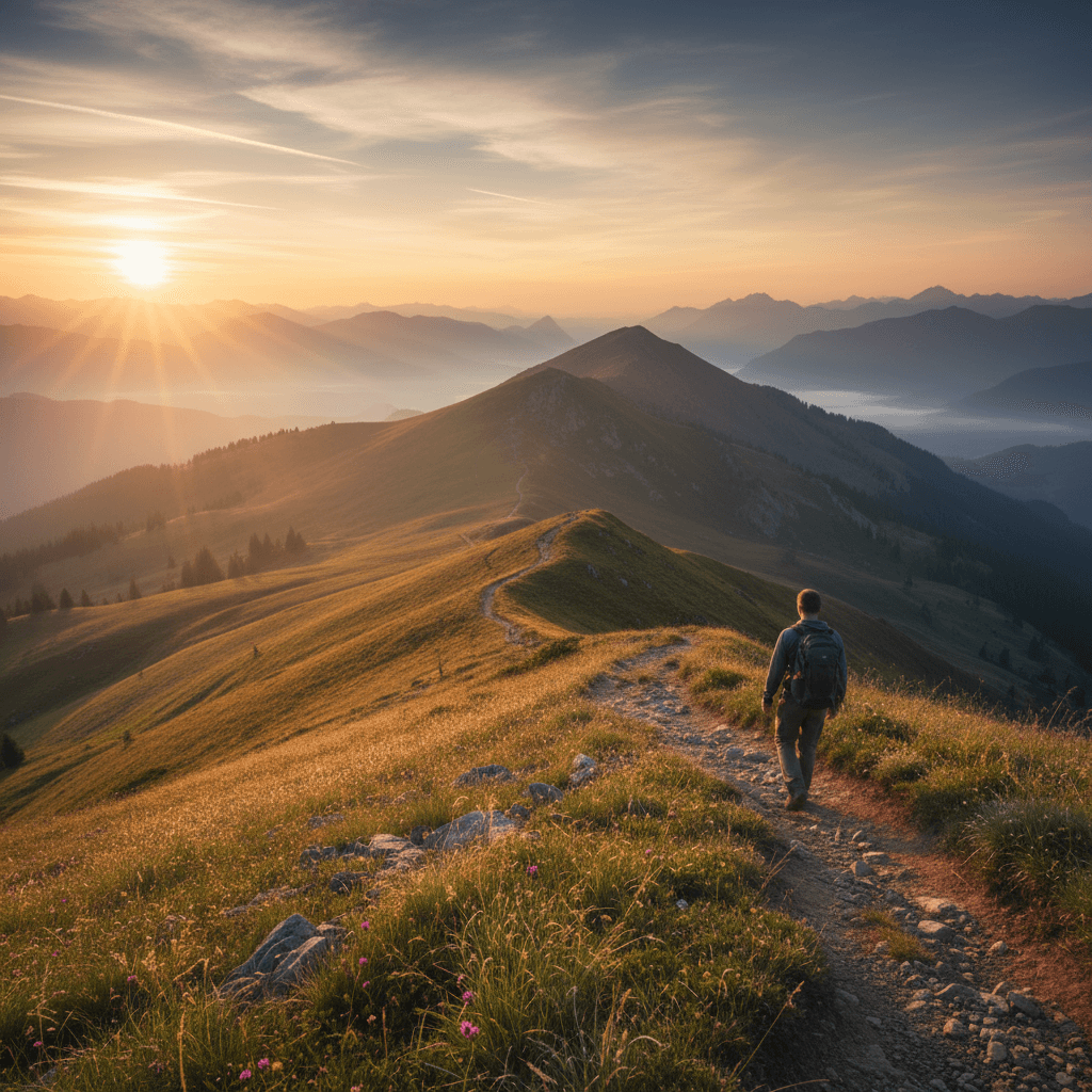 Esperanza que avanza: pasos intencionales hacia el horizonte Alza la vista hacia el horizonte y camina con propósito; la esperanza crece con cada paso intenciona