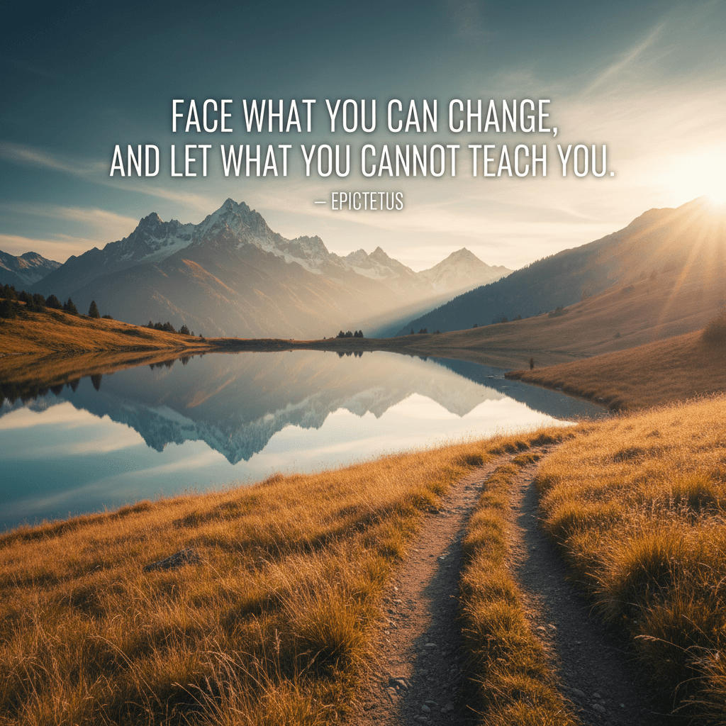 Enfrenta lo que puedes cambiar y deja que lo que no puedes te enseñe. — Epicteto