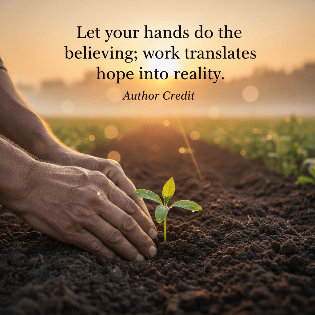 Let your hands do the believing; work translates hope into reality. — Frederick Douglass