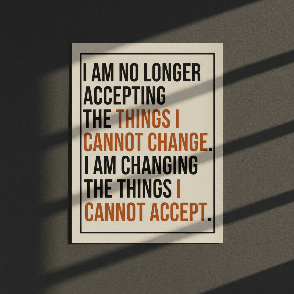 I am no longer accepting the things I cannot change. I am changing the things I cannot accept. — Angela Y. Davis