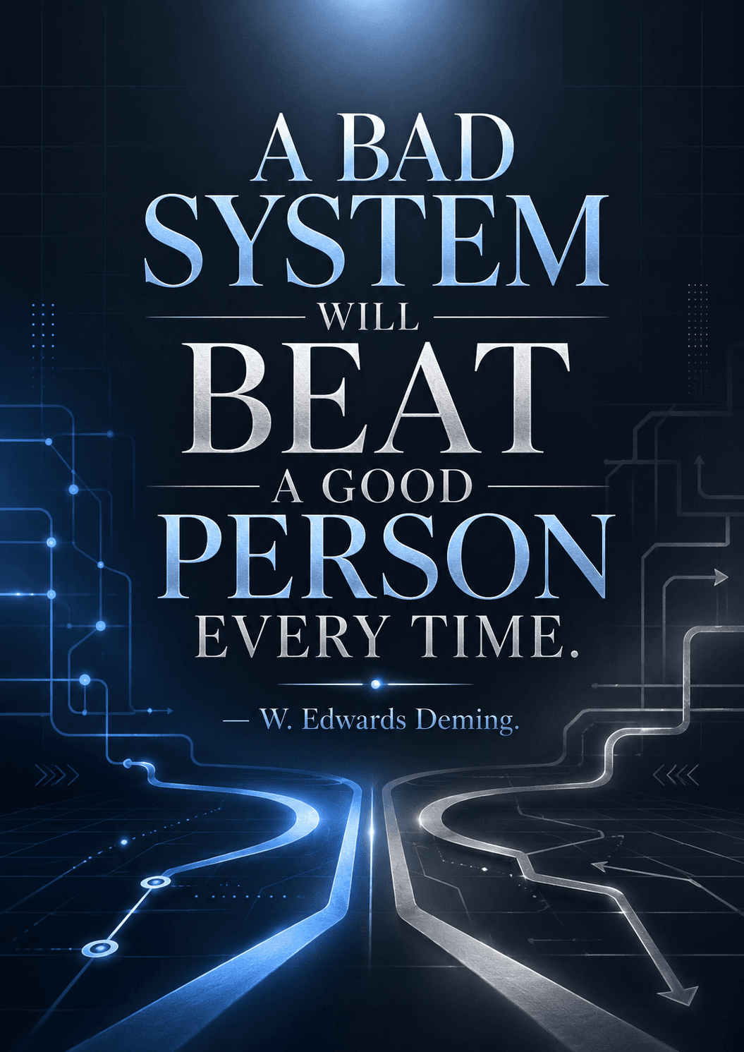 Cómo un mal sistema derrota al individuo Un mal sistema vencerá a una buena persona cada vez. — W. Edwards Deming