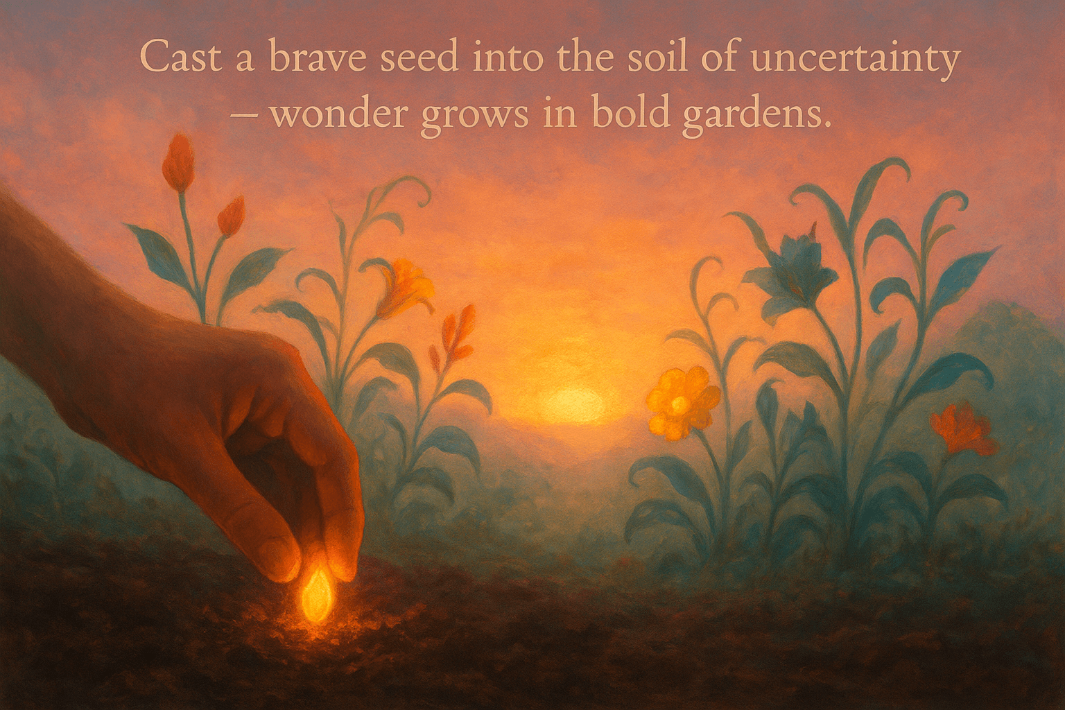 Cast a brave seed into the soil of uncertainty — wonder grows in bold gardens. — Paulo Coelho