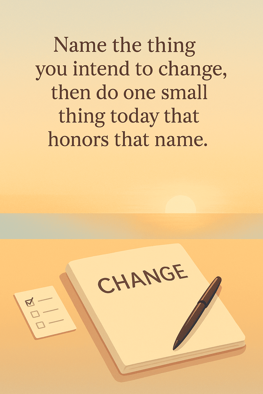 Name the thing you intend to change, then do one small thing today that honors that name. — Toni Morrison