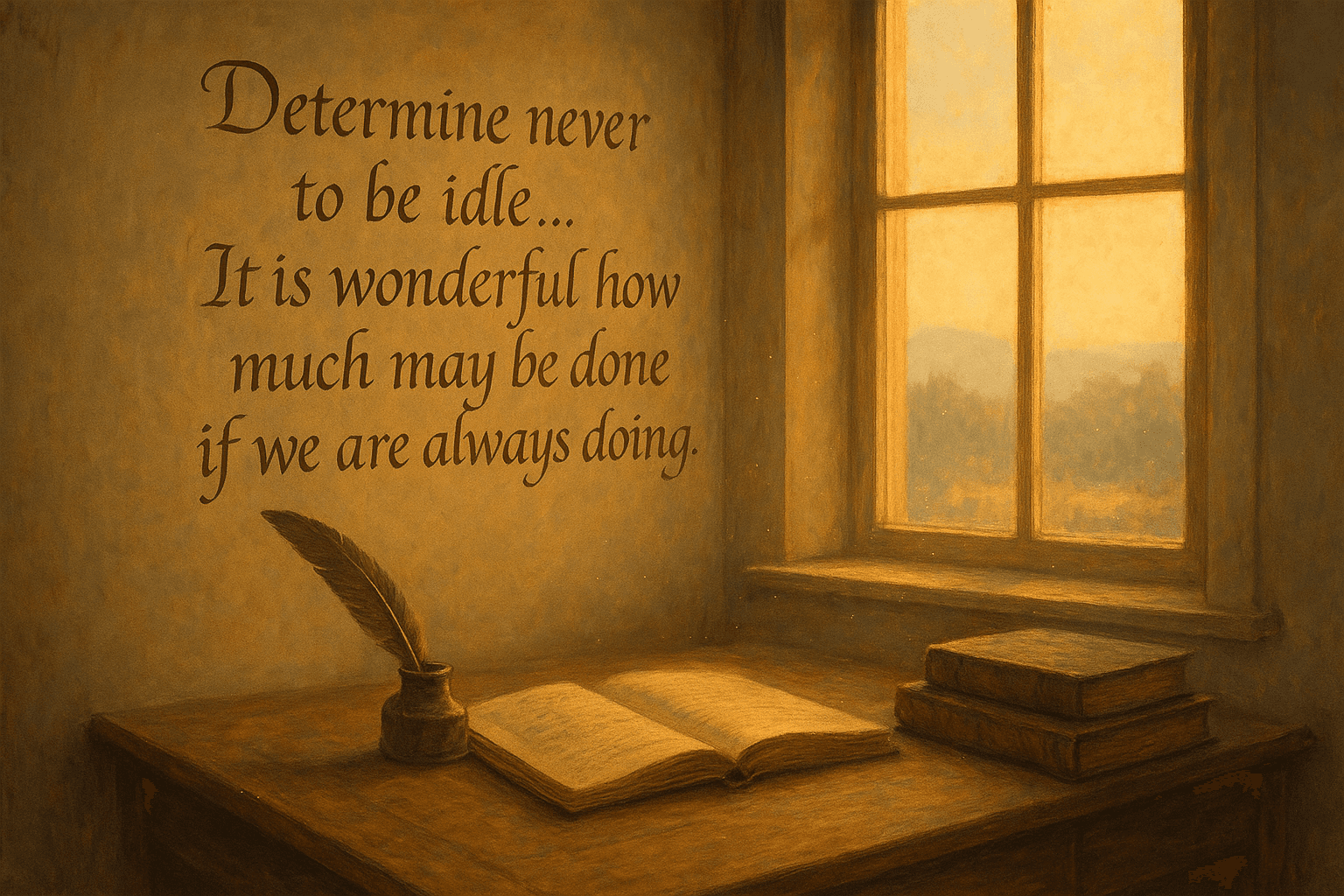 The Quiet Power of Never Being Idle Determine never to be idle... It is wonderful how much may be done if we are always doing. — Thomas