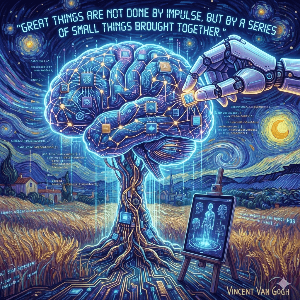 Great things are not done by impulse, but by a series of small things brought together. — Vincent Van Gogh