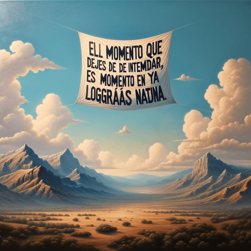 El momento que dejes de intentar, es el momento en que ya no lograrás nada.