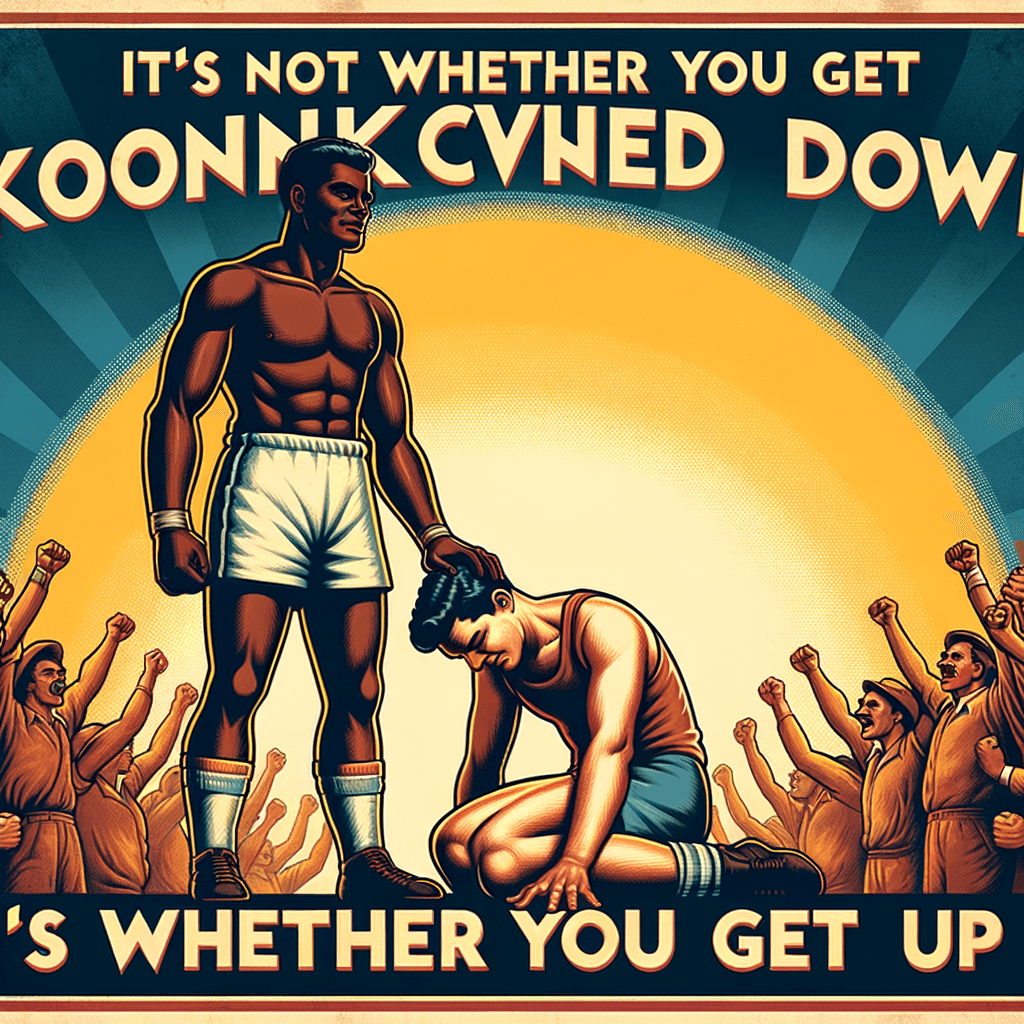 It's not whether you get knocked down, it's whether you get up. — Vince Lombardi
